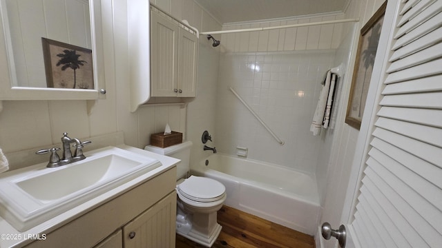 129 Sea Otter Ln, Fripp Island, SC 29920 - full bath featuring shower / bath combination, vanity, and wood finished floors