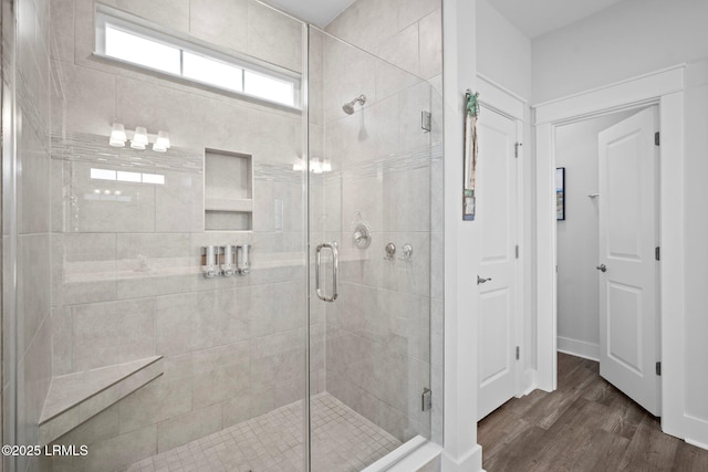 276 Monument St, Ridgeland, SC 29936 - bathroom with wood finished floors and a stall shower