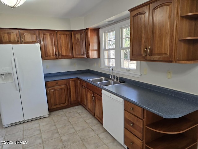 kitchen featuring sink and white appliances