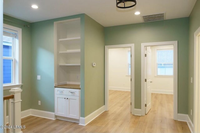 interior space featuring light wood-type flooring