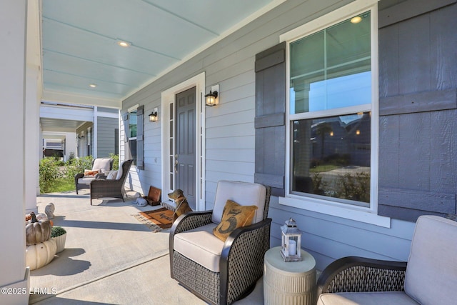 view of patio featuring covered porch