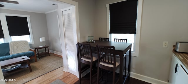 607 Waight St, Beaufort, SC 29902 - dining space featuring ornamental molding and hardwood / wood-style floors