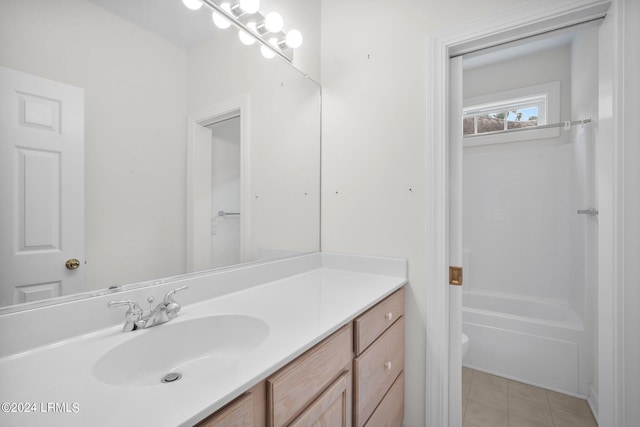 bathroom featuring tile patterned flooring, vanity, and toilet