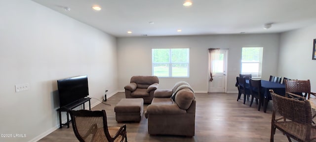 12 Pacolet Ln, Beaufort, SC 29906 - living area with recessed lighting, wood finished floors, and baseboards