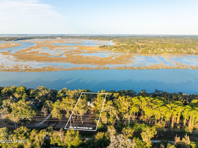 1185 Brotherhood Way, Beaufort, SC 29902 - aerial overview of property's location with property parcel outlined and a large body of water