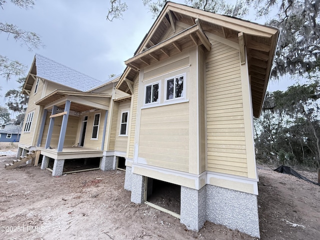 exterior space with covered porch