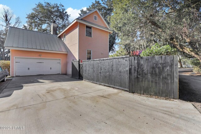 view of home's exterior featuring a garage