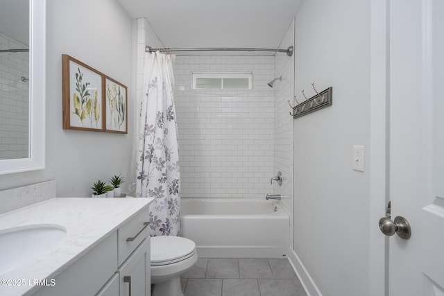 123 Sandcastle Ct, Hilton Head Island, SC 29928 - bathroom with vanity, shower / tub combo, tile patterned flooring, and toilet