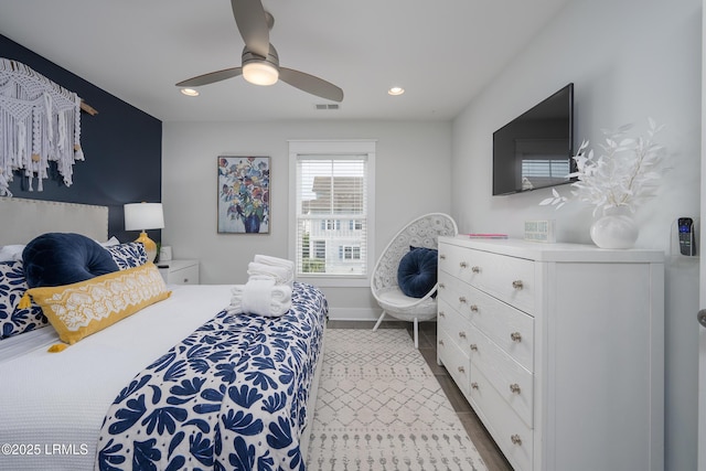 123 Sandcastle Ct, Hilton Head Island, SC 29928 - bedroom featuring ceiling fan, recessed lighting, and baseboards