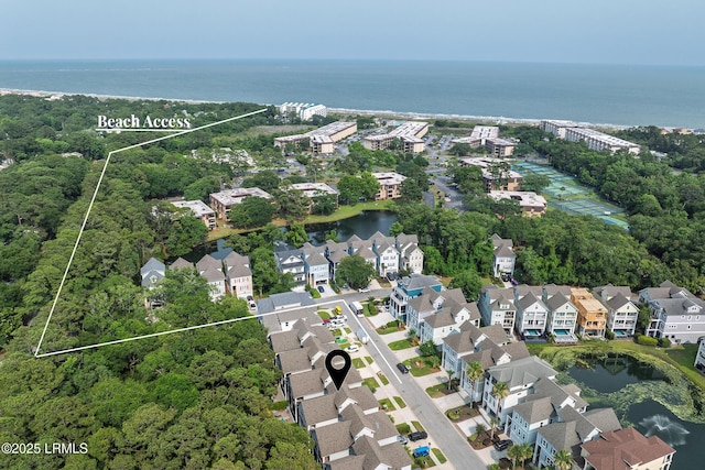 123 Sandcastle Ct, Hilton Head Island, SC 29928 - aerial view of property's location featuring a nearby body of water, property parcel outlined, and nearby suburban area