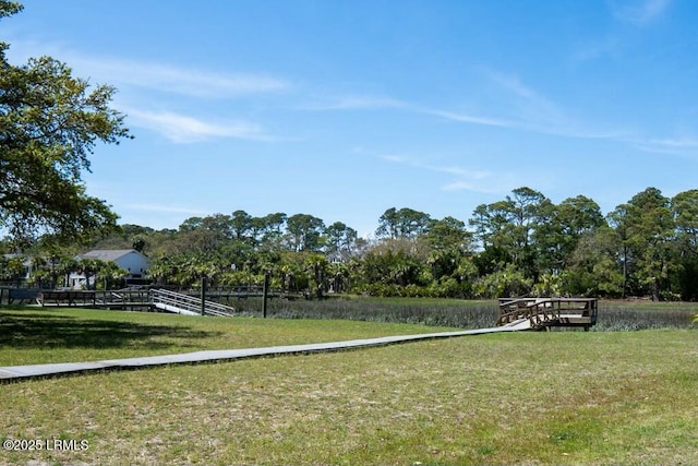 view of home's community with a yard
