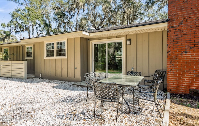 view of patio with outdoor dining space