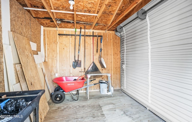 storage featuring a garage