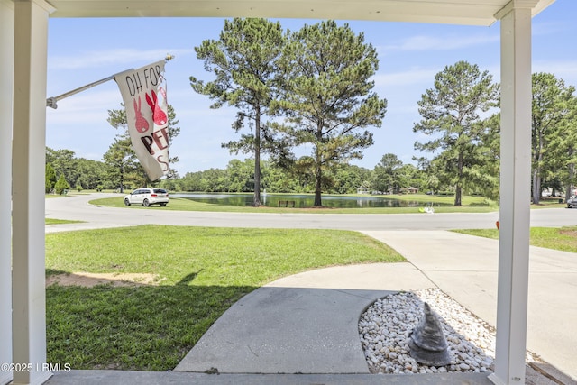 22 Sandy Pointe Dr, Bluffton, SC 29910 - view of grassy yard with a water view and view of scattered trees