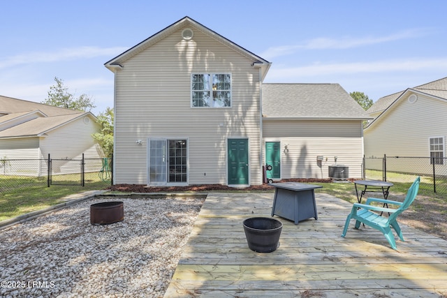 22 Sandy Pointe Dr, Bluffton, SC 29910 - rear view of property featuring an outdoor fire pit and cooling unit