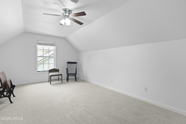 22 Sandy Pointe Dr, Bluffton, SC 29910 - unfurnished room featuring carpet, vaulted ceiling, a ceiling fan, and baseboards