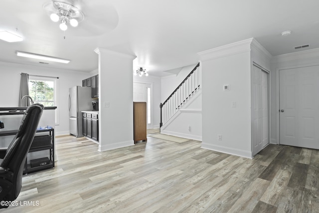 22 Sandy Pointe Dr, Bluffton, SC 29910 - office with ceiling fan, light wood-type flooring, crown molding, and baseboards