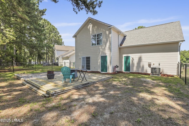 22 Sandy Pointe Dr, Bluffton, SC 29910 - back of house featuring a deck and central AC