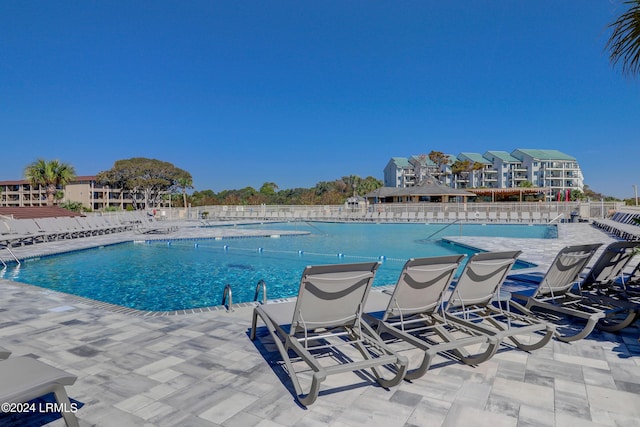 view of pool with a patio area