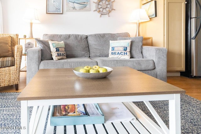 living room with wood-type flooring