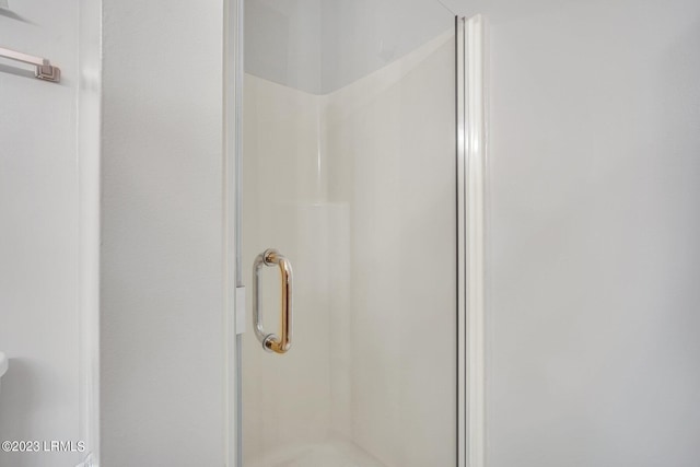 bathroom with a shower stall