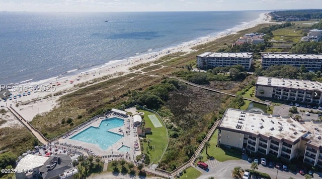 40 Folly Field Rd Unit G1, Hilton Head Island, SC 29928 - aerial view of waterfront with a beach and a pool area