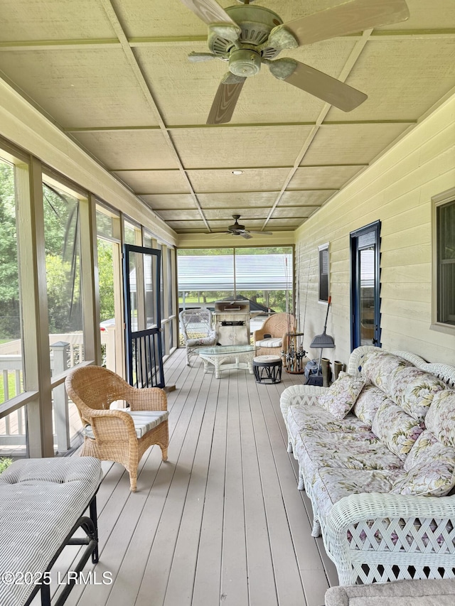 189 Deloss Point Rd, Ridgeland, SC 29936 - sunroom with ceiling fan and outdoor lounge area