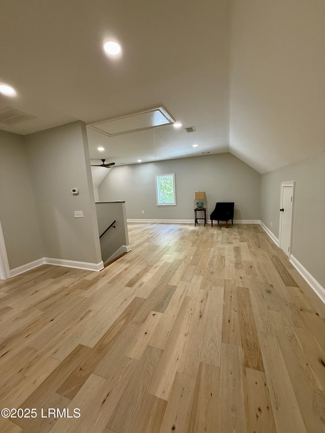 189 Deloss Point Rd, Ridgeland, SC 29936 - additional living space with attic access, light wood-type flooring, and vaulted ceiling