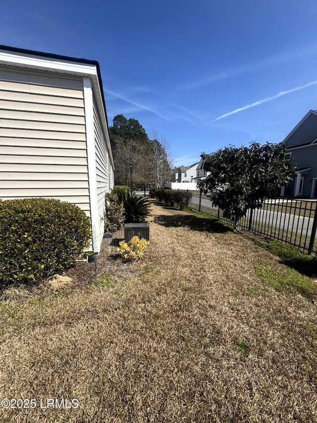 view of yard featuring fence