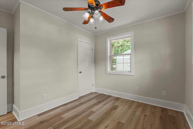 1730 Battery Park Dr, Port Royal, SC 29935 - empty room with light wood-style floors, ornamental molding, and ceiling fan
