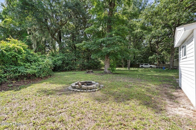 1730 Battery Park Dr, Port Royal, SC 29935 - view of green lawn featuring a fire pit