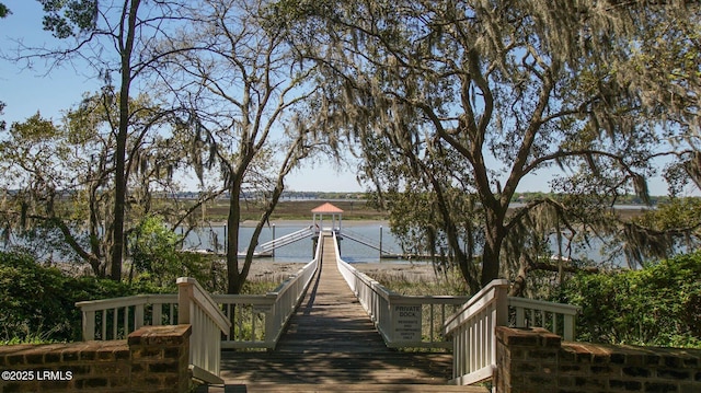 exterior space featuring a water view