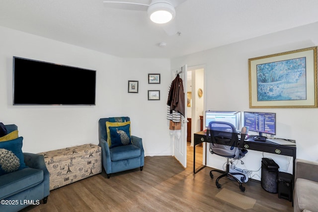 380 Marshland Rd Unit H34, Hilton Head Island, SC 29926 - office space with a ceiling fan and wood finished floors