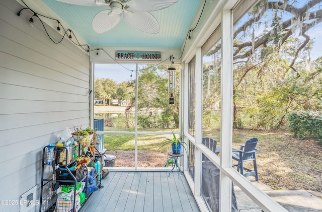 104 Grande Oaks, Beaufort, SC 29906 - unfurnished sunroom featuring ceiling fan