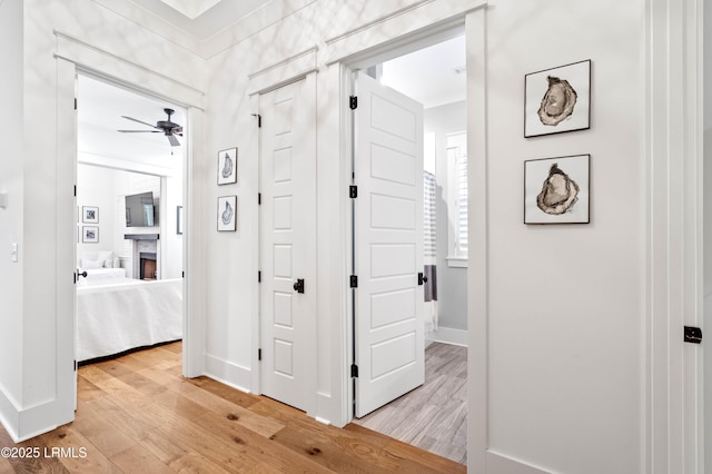 hallway featuring light hardwood / wood-style floors