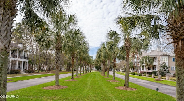 view of home's community featuring a lawn