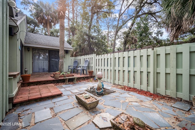 view of patio / terrace featuring a fenced backyard