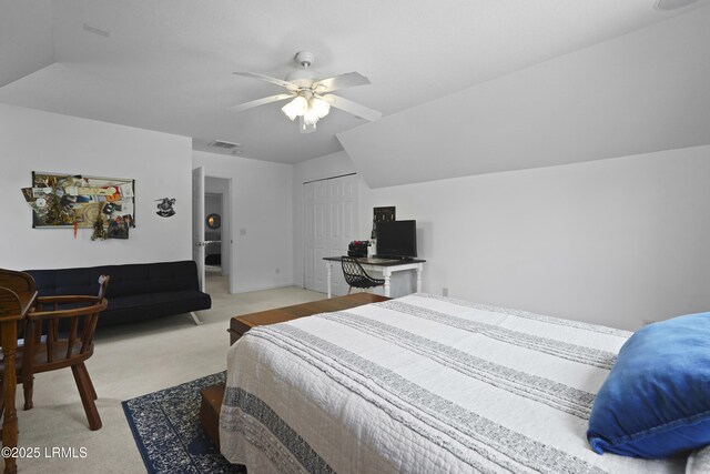 249 Hitching Post Cres, Bluffton, SC 29910 - bedroom with light colored carpet, ceiling fan, and a closet