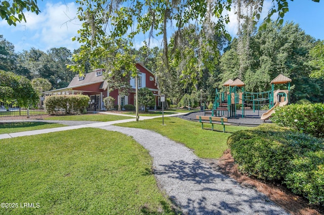 249 Hitching Post Cres, Bluffton, SC 29910 - surrounding community featuring a lawn