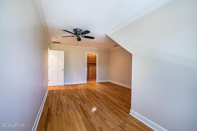 bonus room featuring light hardwood / wood-style floors and ceiling fan