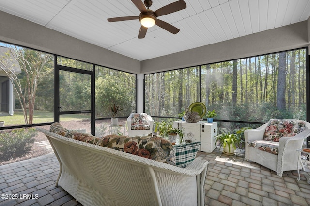 33 Paxton Cir, Bluffton, SC 29910 - sunroom with ceiling fan and an outdoor hangout area