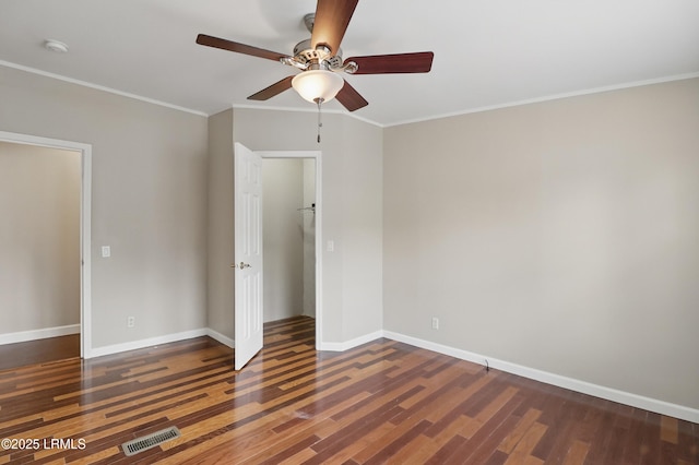 41 Able St, Bluffton, SC 29910 - empty room featuring ceiling fan, crown molding, baseboards, and wood finished floors