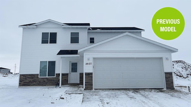 view of front facade with a garage