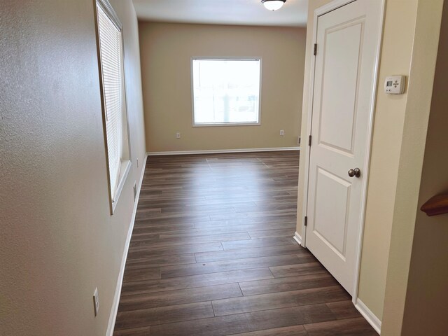 hall featuring dark hardwood / wood-style flooring