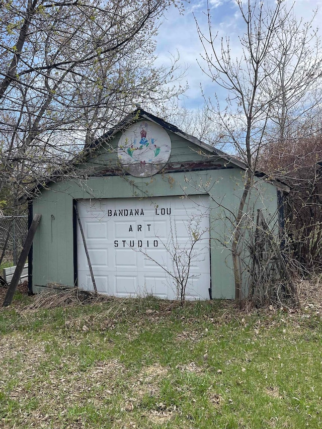 view of garage