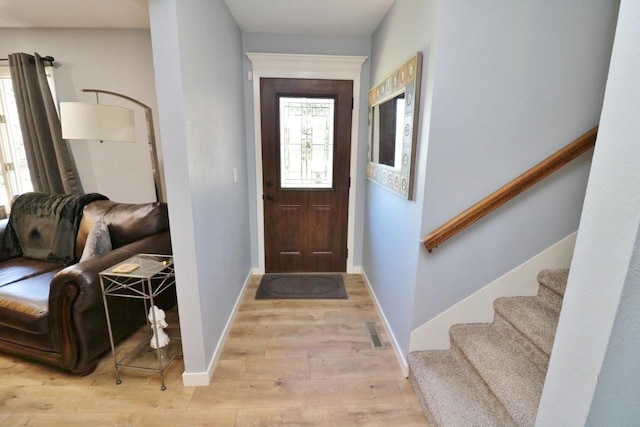 entryway featuring light hardwood / wood-style floors