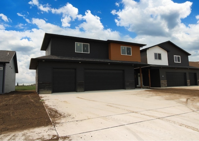 view of front of house with a garage