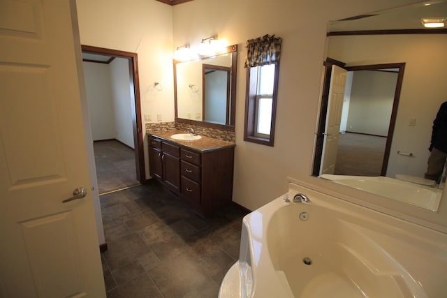 bathroom featuring a bathtub and vanity