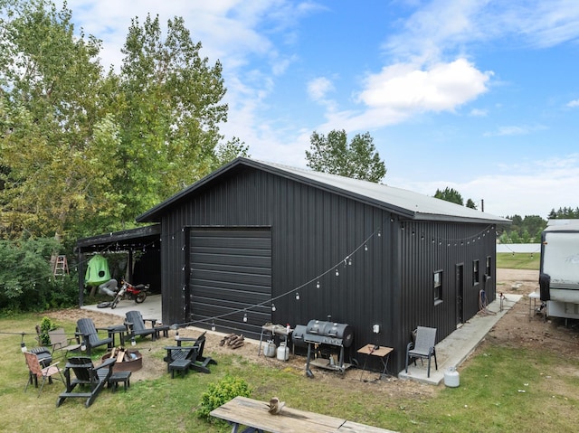 view of outbuilding with a garage