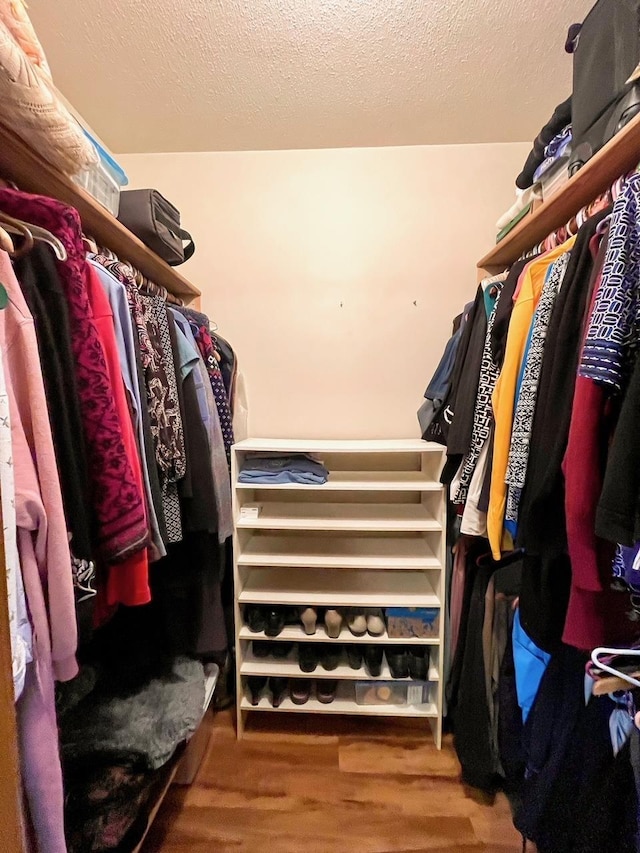 spacious closet featuring wood finished floors